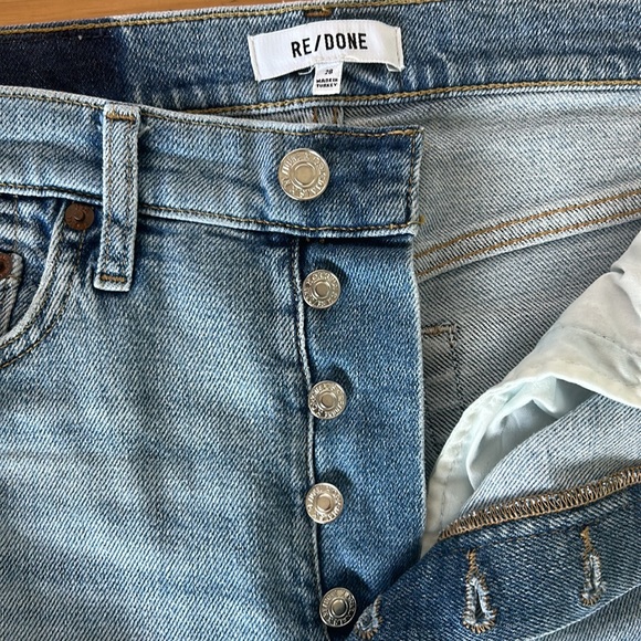 Re/done Comfort Stretch High Rise Ankle Crop - Light Dusk Destroyed Sz:28 - Picture 2 of 9